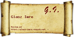 Glasz Imre névjegykártya